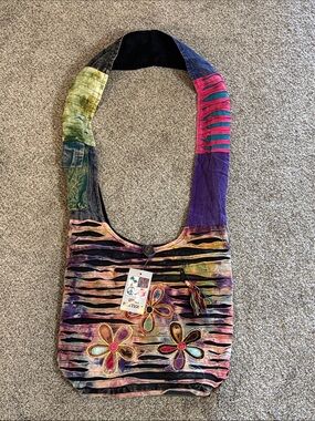 India Boutique Multicolor Floral Patchwork Shoulder Bag